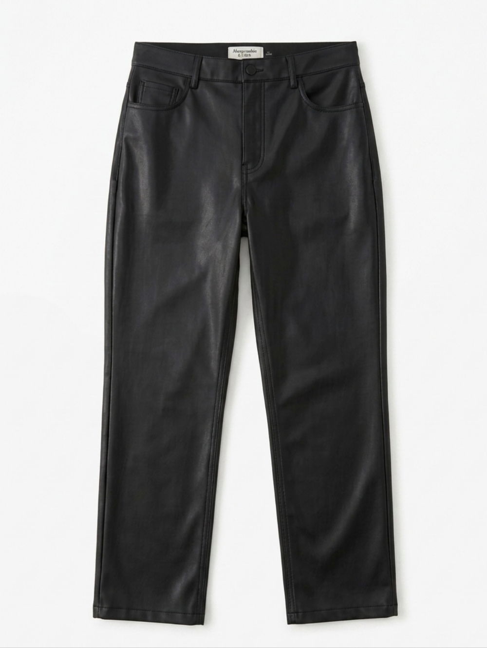 Abercrombie and Fitch Curve Love Vegan Leather 90s Straight Pants